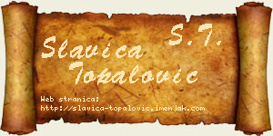 Slavica Topalović vizit kartica